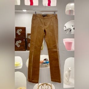 Vintage Tan Bootcut Genuine Leather Relaxed Fit Pants by The Gap